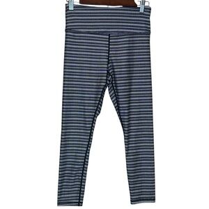 Zyia Active Leggings Aztec Adrenaline Black Gray Striped - Women’s Size 6-8